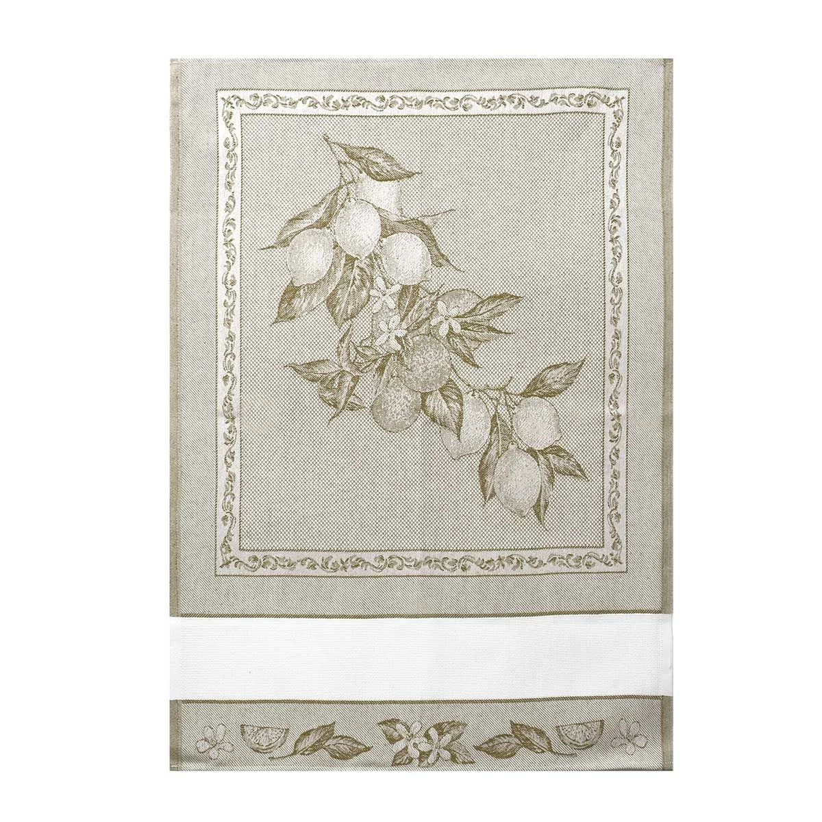 Strofinaccio Cucina Asciugapiatti Limoni In Puro Cotone Z330 - immagine 3