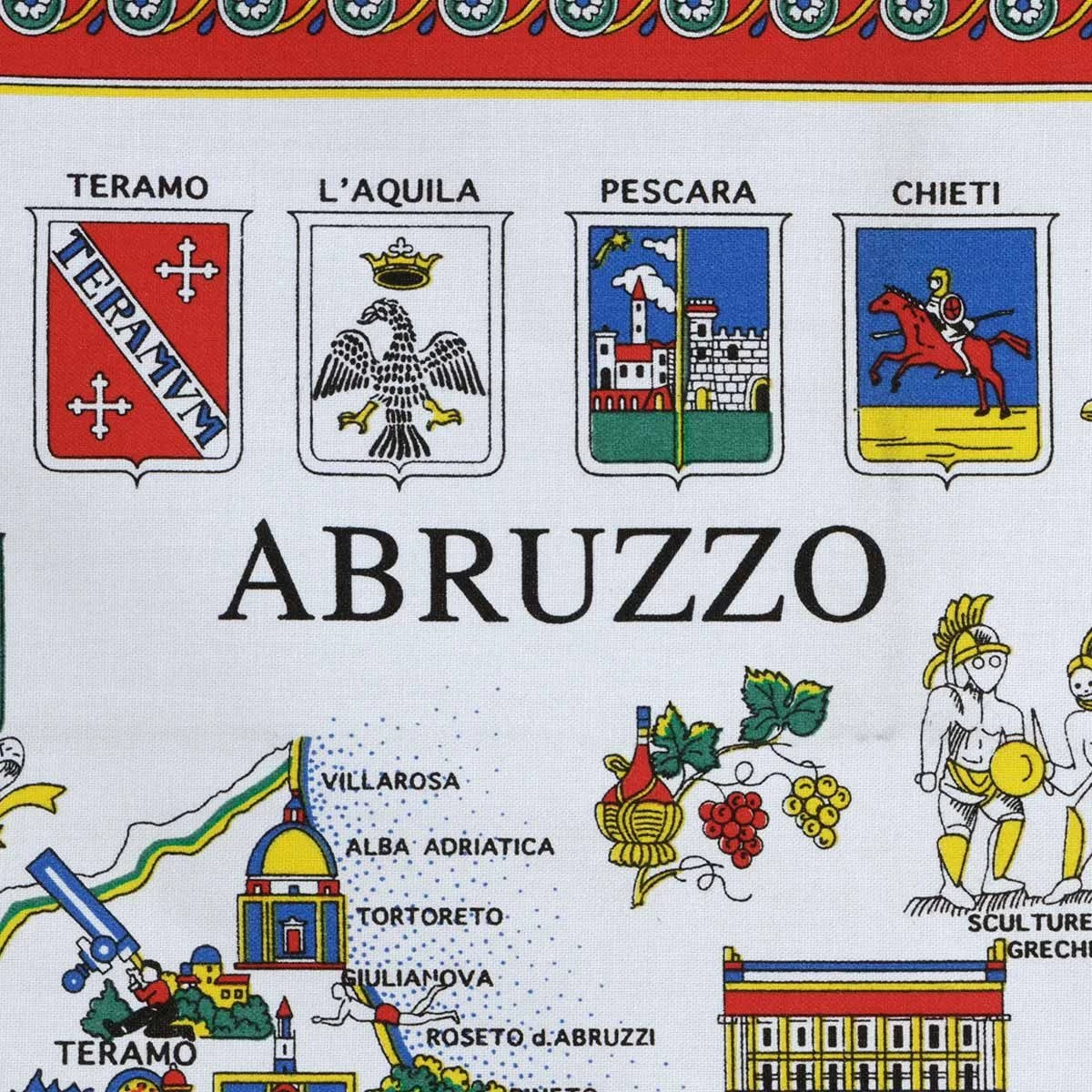 Strofinaccio Cucina Asciugapiatti Abruzzo In Puro Cotone U057 - immagine 5