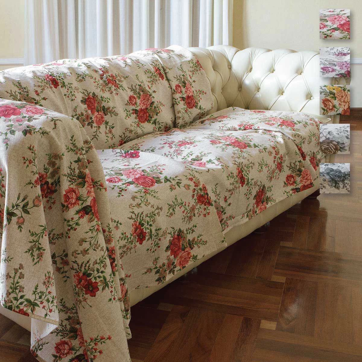 Telo Multiarredo Morbidissimi Foulard Dis. Fiori 260x280 Cm N924
