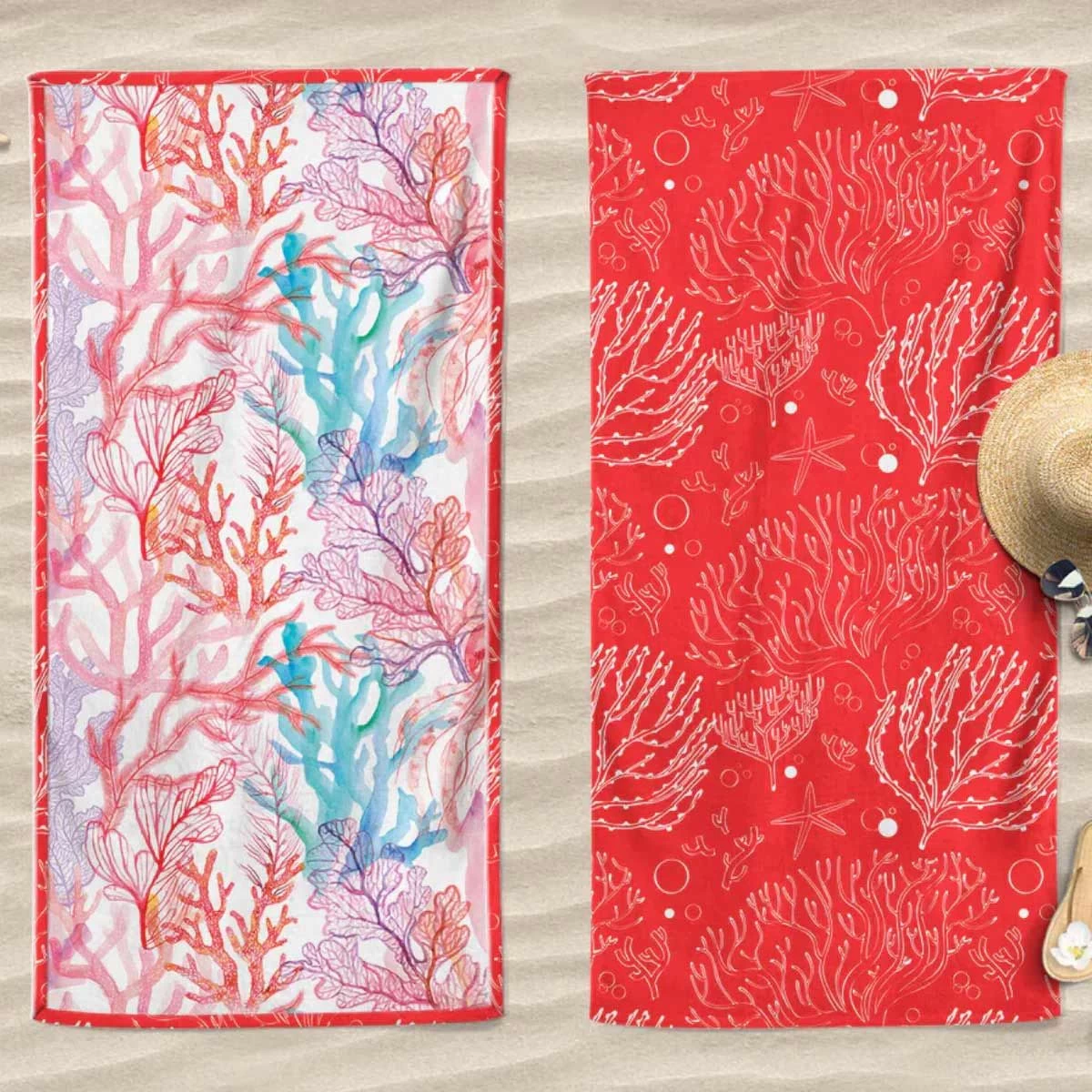 Telo Mare Coral Bay Daunex In Microfibra Con Borsa J574 - immagine 3