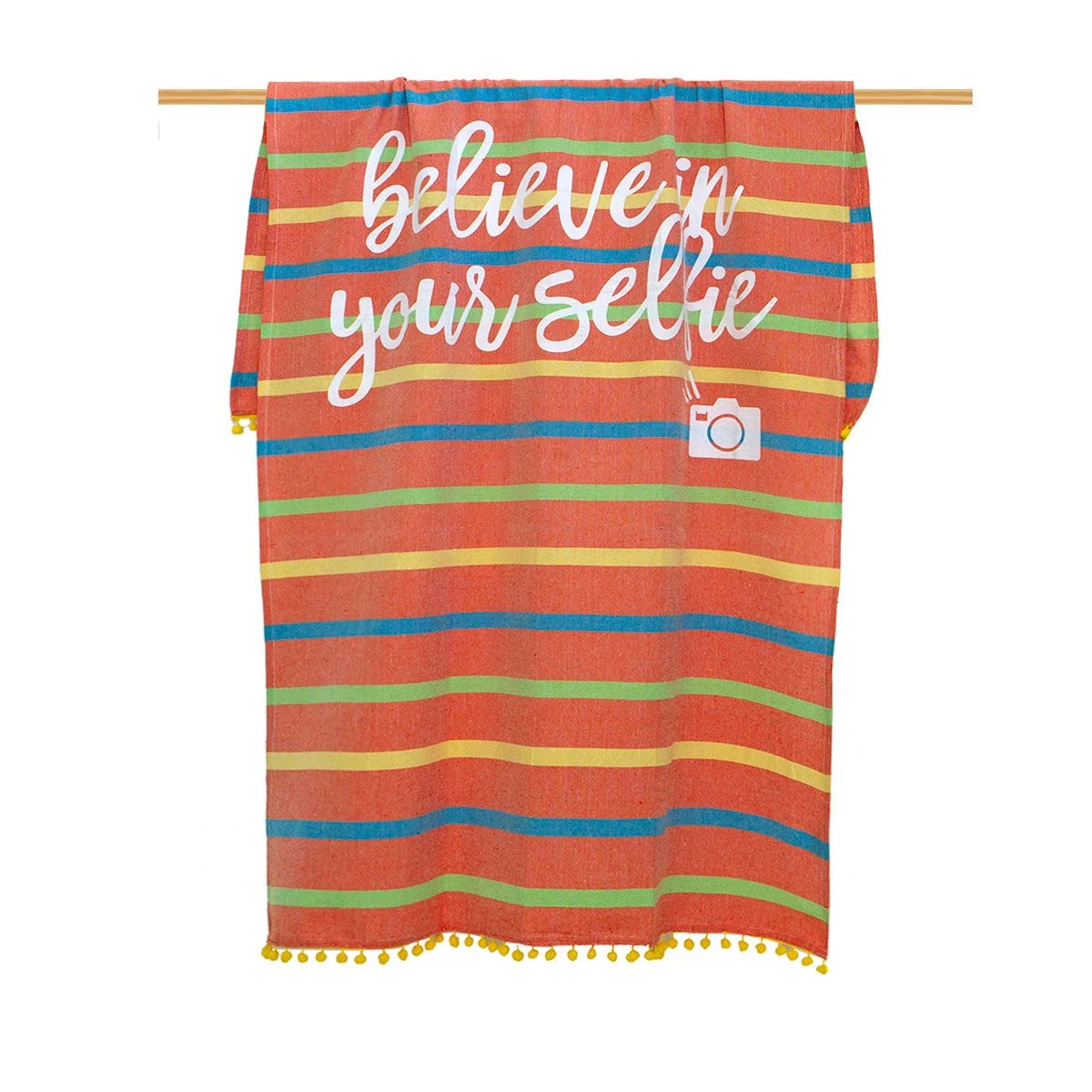 Telo Mare Pareo Fouta Believe In Your Selfie Di Pompea Con Pochette Z105 - immagine 5