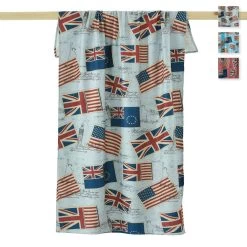 Telo Da Mare In Microfibra Fotografico Con Bandiere 85x160 Cm N090