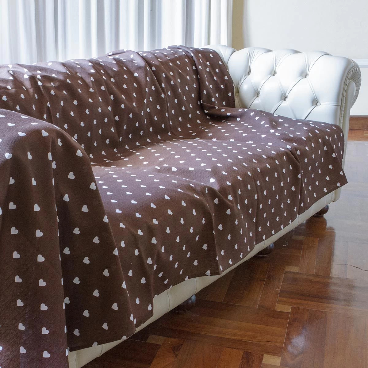 Foulard Arredo Multiuso Morbidissimi Dis. Cuori 160x280 Cm N928 - immagine 3