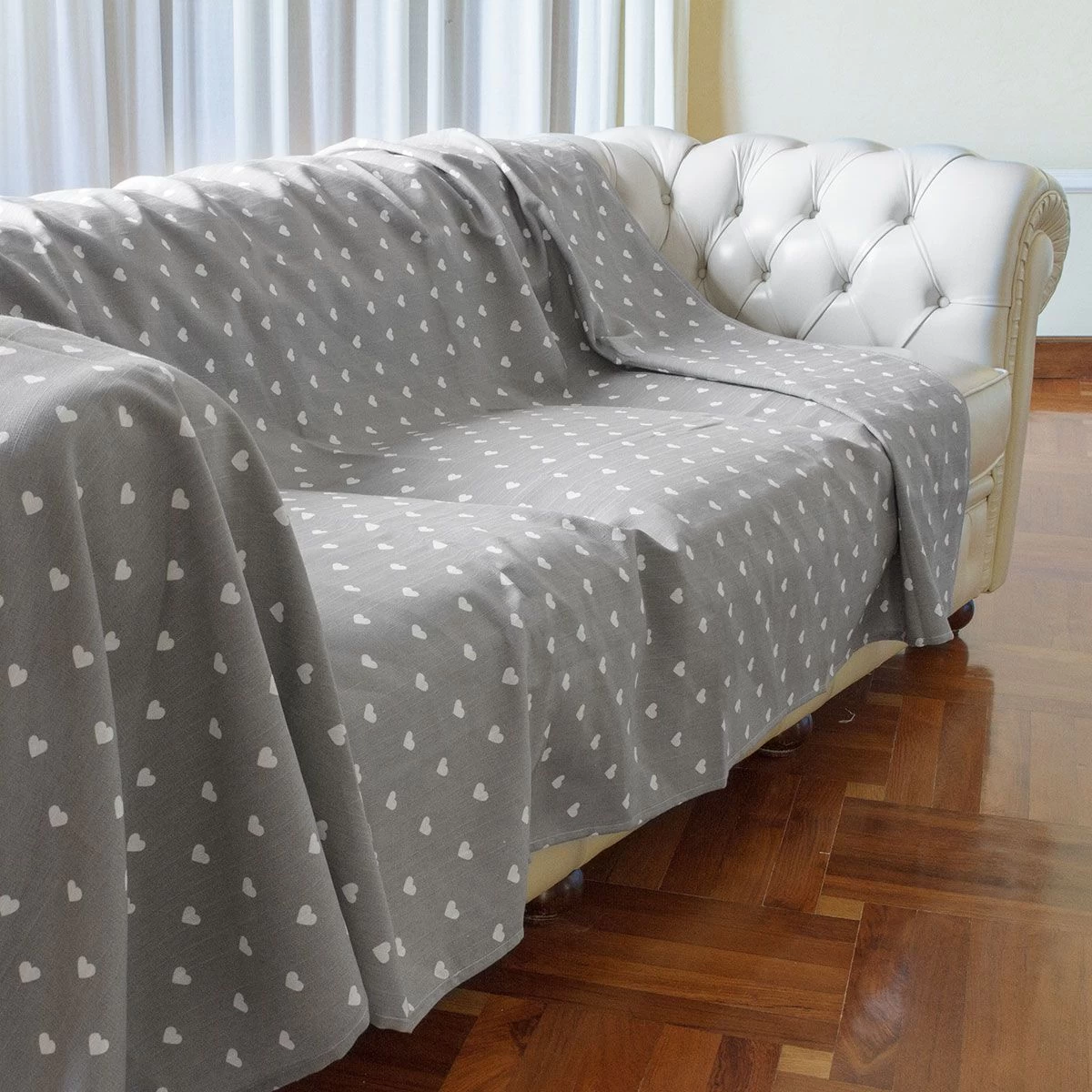 Foulard Arredo Multiuso Morbidissimi Dis. Cuori 160x280 Cm N928 - immagine 5