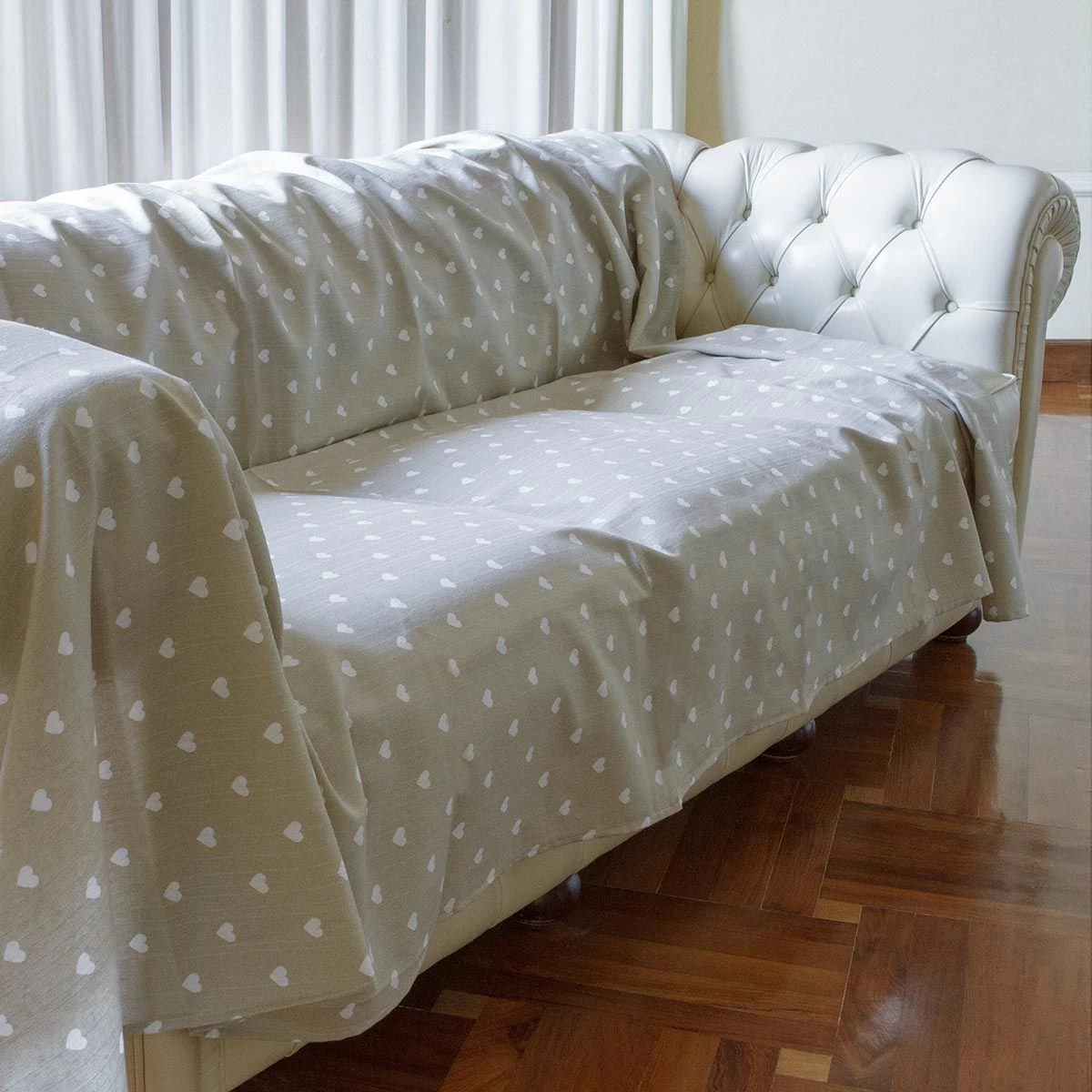 Foulard Arredo Multiuso Morbidissimi Dis. Cuori 160x280 Cm N928 - immagine 6