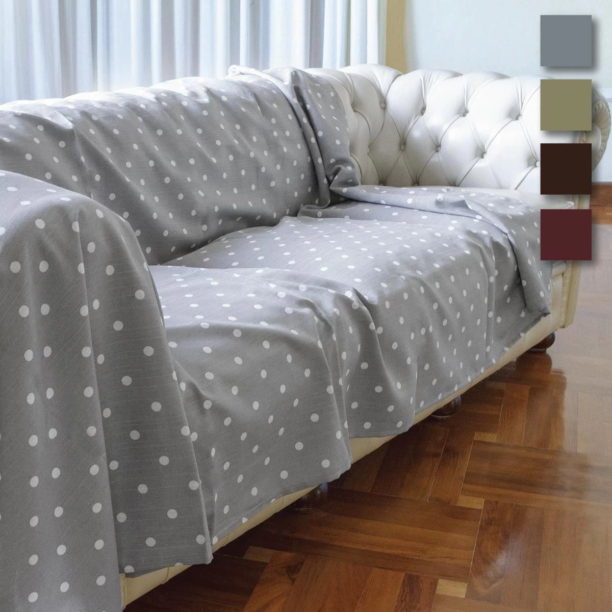 Telo Arredo Foulard Multiuso Morbidissimi Dis. Pois 160x280 Cm N929