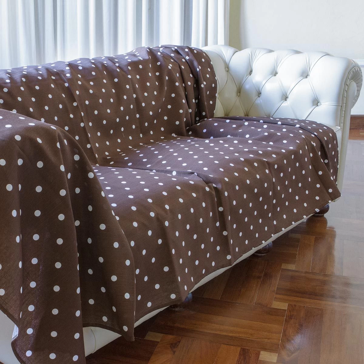 Telo Arredo Foulard Multiuso Morbidissimi Dis. Pois 160x280 Cm N929 - immagine 4