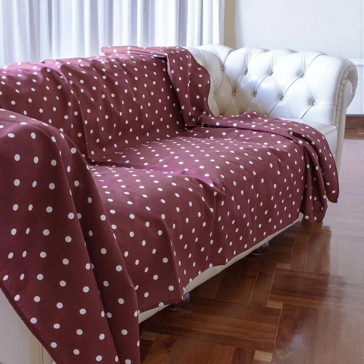 Telo Arredo Foulard Multiuso Morbidissimi Dis. Pois 160x280 Cm N929 - immagine 5