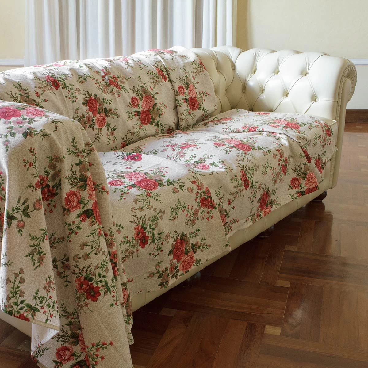 Telo Multiarredo Morbidissimi Foulard Dis. Fiori 260x280 Cm N924 - immagine 2