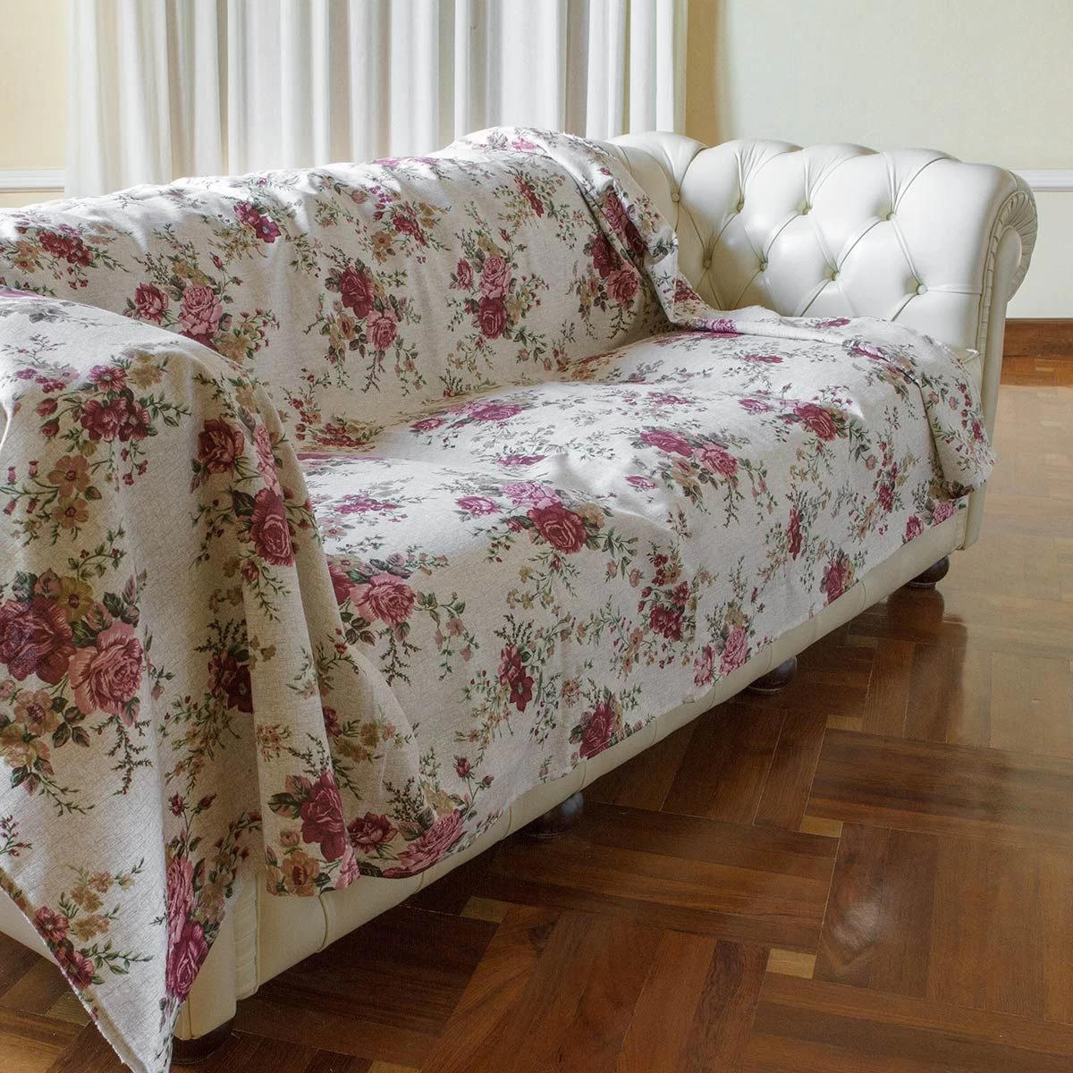 Telo Multiarredo Morbidissimi Foulard Dis. Fiori 260x280 Cm N924 - immagine 3