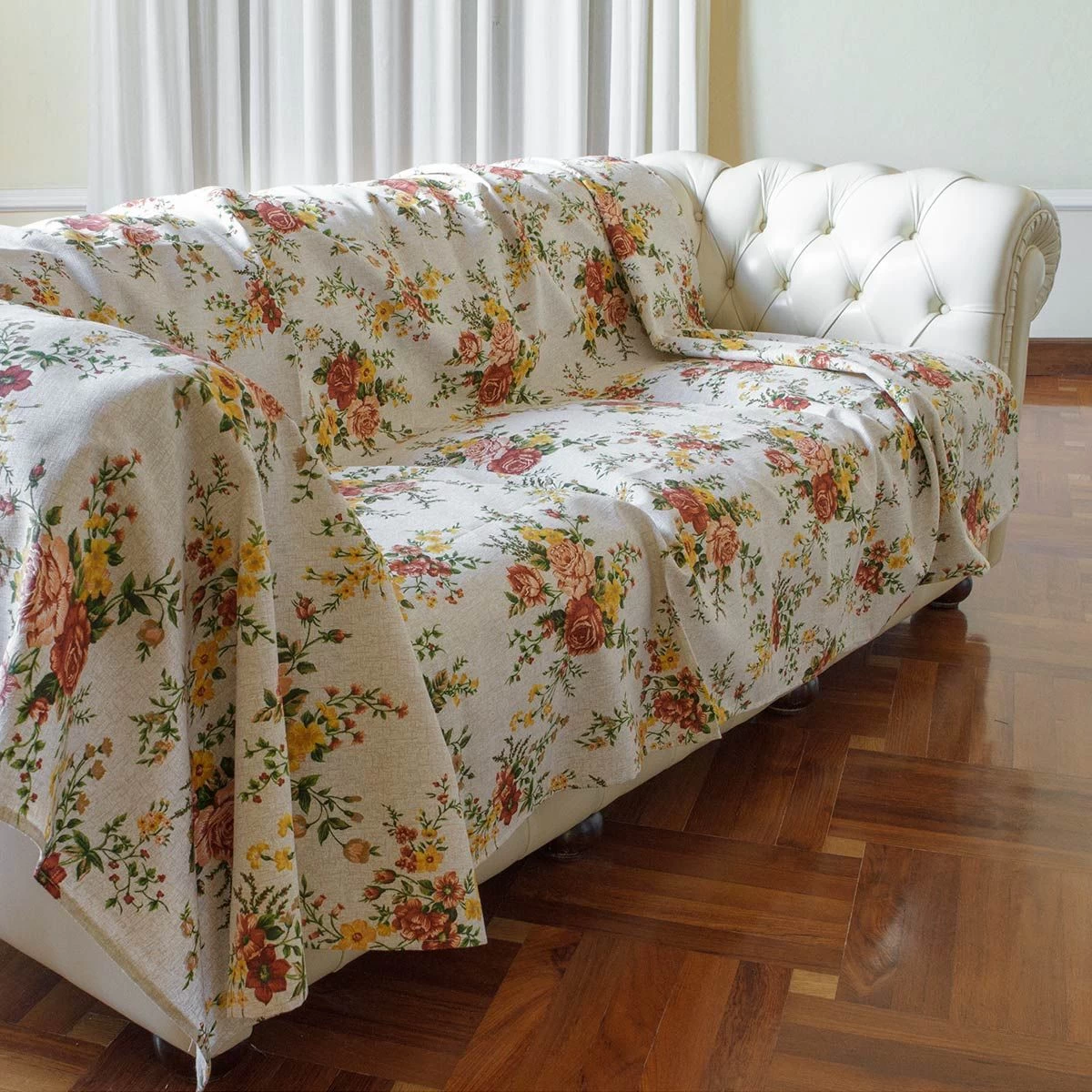 Telo Multiarredo Morbidissimi Foulard Dis. Fiori 260x280 Cm N924 - immagine 4