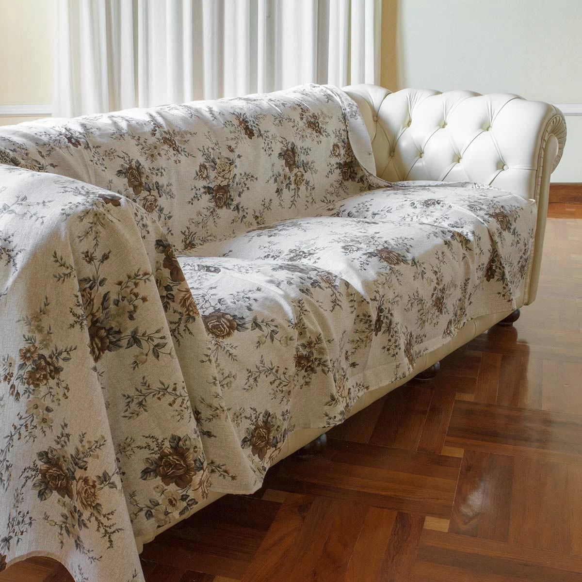Telo Multiarredo Morbidissimi Foulard Dis. Fiori 260x280 Cm N924 - immagine 6