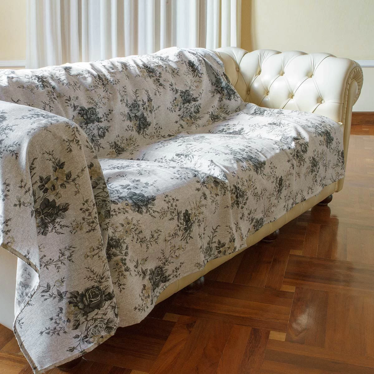 Telo Multiarredo Morbidissimi Foulard Dis. Fiori 260x280 Cm N924 - immagine 7