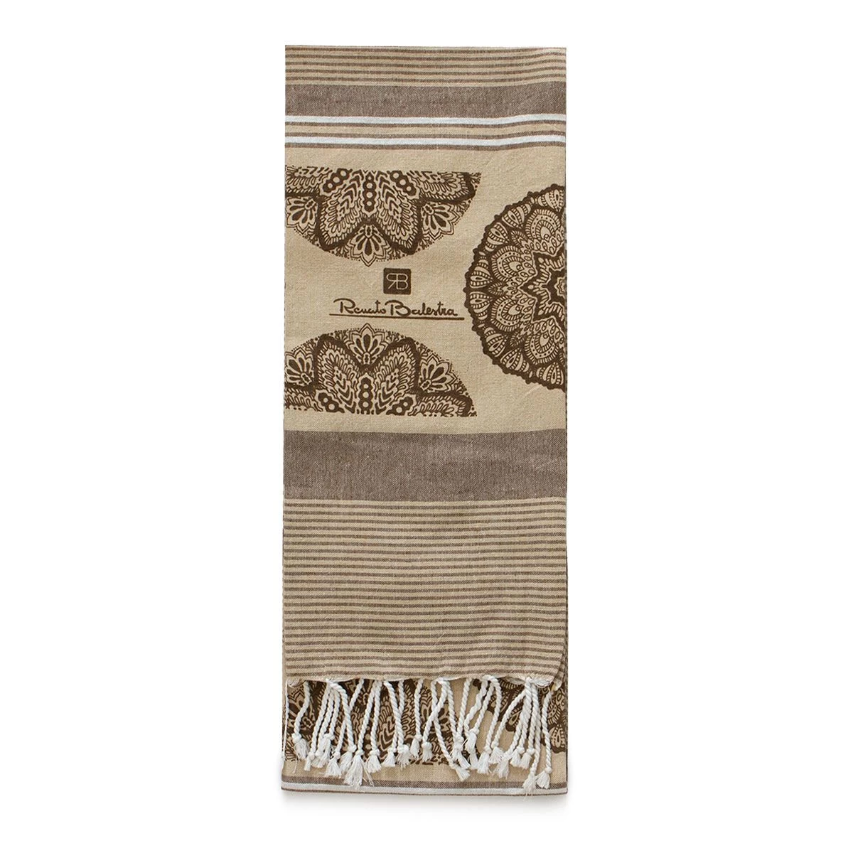 Telo Fouta Pareo Flower Di Renato Balestra Con Frange S568 - immagine 3