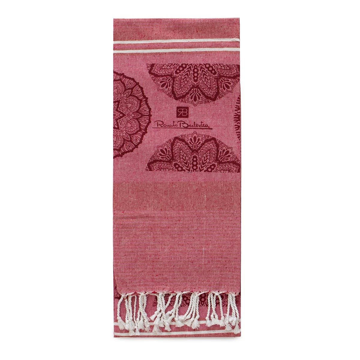 Telo Fouta Pareo Flower Di Renato Balestra Con Frange S568 - immagine 4