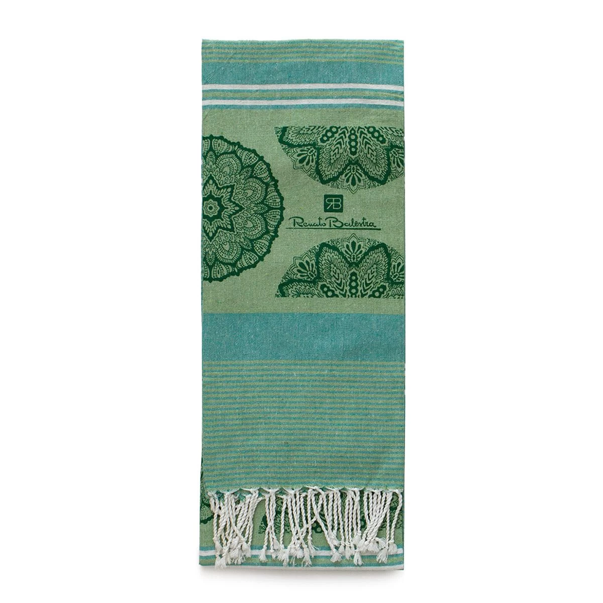 Telo Fouta Pareo Flower Di Renato Balestra Con Frange S568 - immagine 5