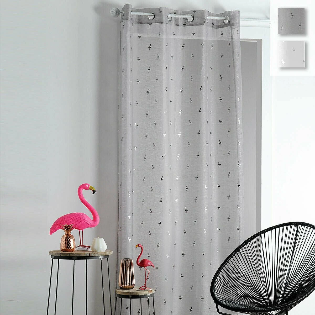 Tenda Arredo Fenicotteri Flami Con Borchie 140x260 Cm T983