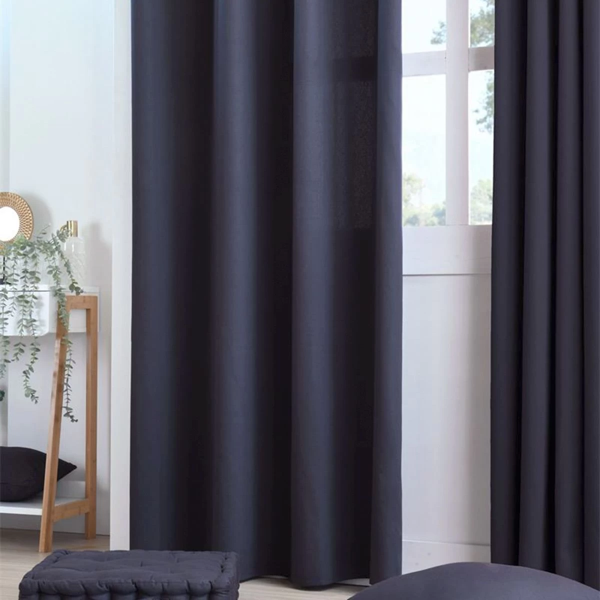 Tenda Arredo Coprente Oxford Tinta Unita Con Borchie 140x260 Cm K414 - immagine 9