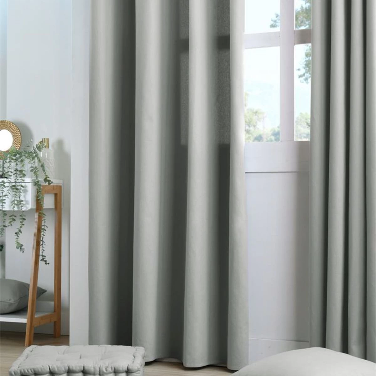 Tenda Arredo Coprente Oxford Tinta Unita Con Borchie 140x260 Cm K414 - immagine 8