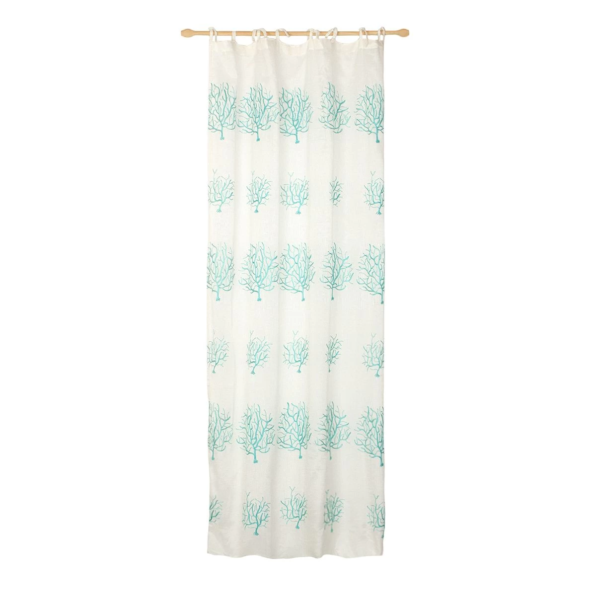 Tenda Arredo Sardegna Con Lacci Fondo Chiaro 140x290 Cm W165 - immagine 3