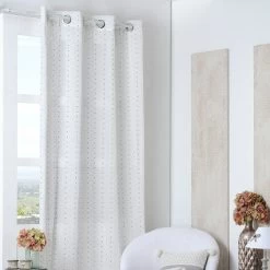 Tenda Arredo Trasparente Eliane Pois 140x260 Cm Z108