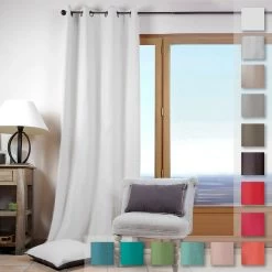 Tenda Arredo Coprente Duo Uni In Cotone 140x280 Cm Con Borchie Y358