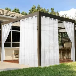 Tenda Gazebo Morbidissimi Voile Con Anelli 135x260 Cm - Bianco W744