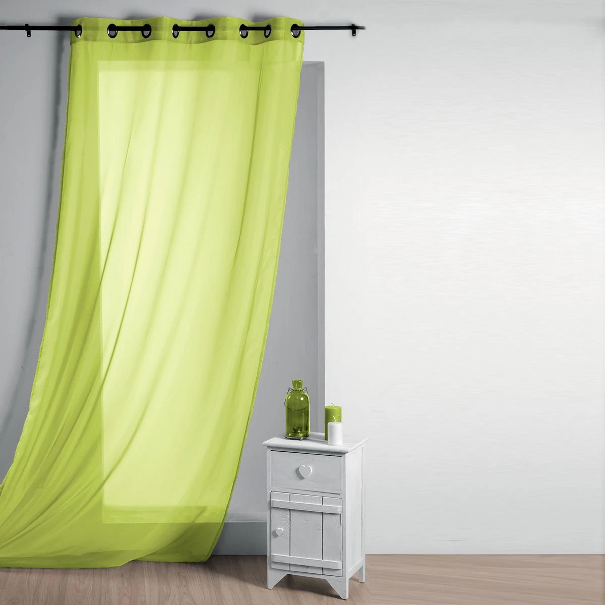 Tenda Arredo Con Borchie Lisa Semitrasparente 135x260 Cm R711 - immagine 3