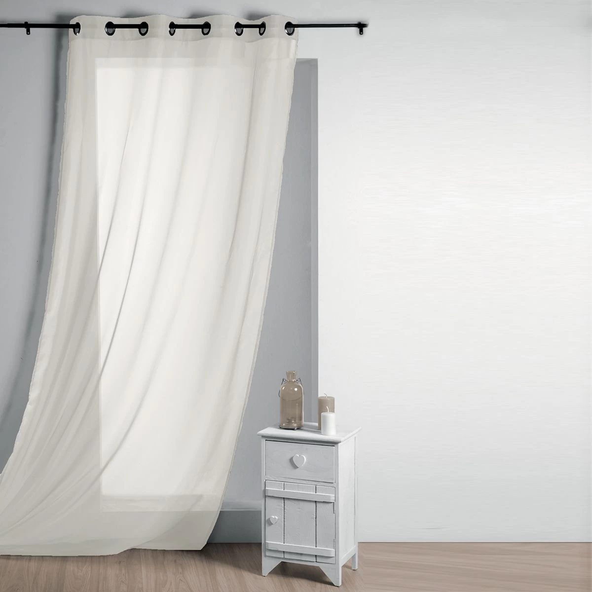 Tenda Arredo Con Borchie Lisa Semitrasparente 135x260 Cm R711 - immagine 4