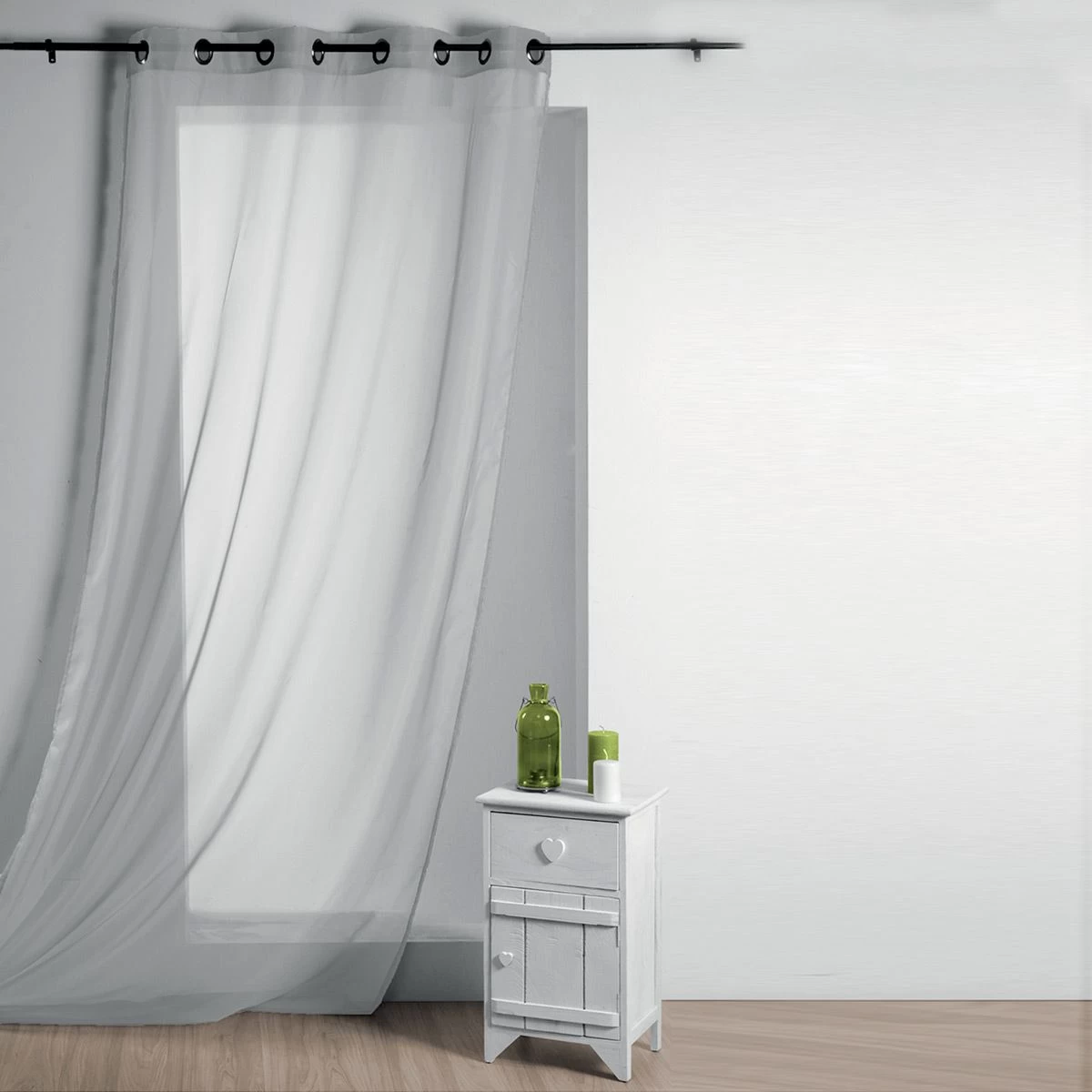 Tenda Arredo Con Borchie Lisa Semitrasparente 135x260 Cm R711 - immagine 5