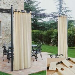 Tenda Gazebo Morbidissimi Idrorepellente Con Passanti 140x270 Cm - Panna R006