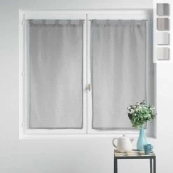 Coppia Tendine Esther Velo Effetto Lino Con Passanti - Dimensioni Varie Z470