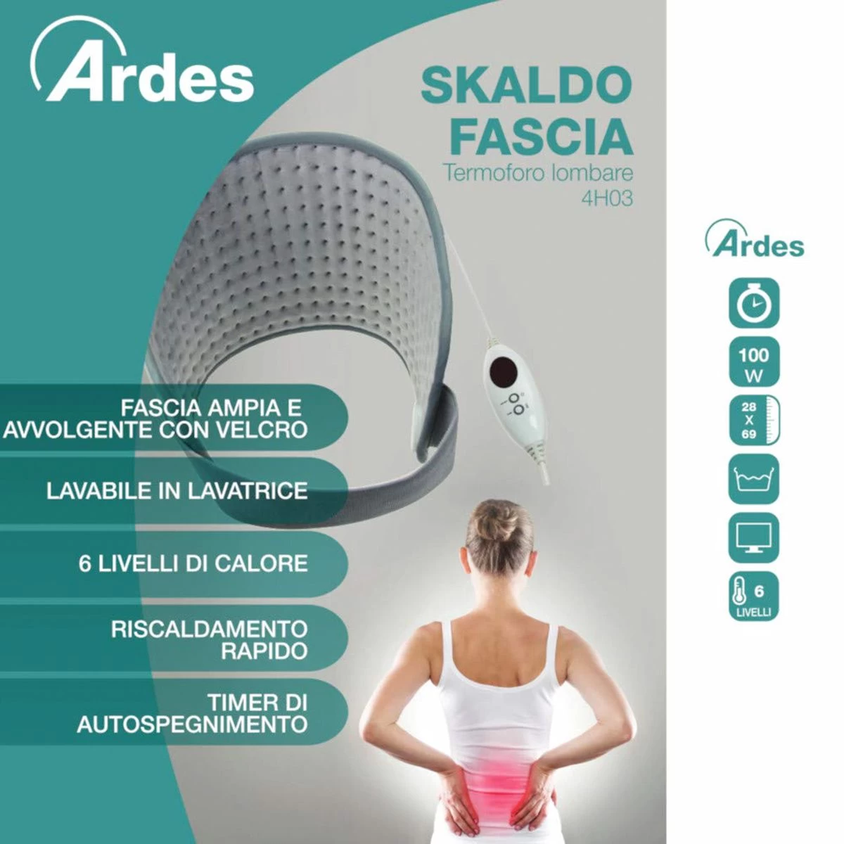 Termoforo Lombare Ardes Skaldo Fascia AR4H03 V218 - immagine 3