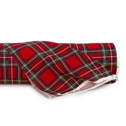 Tessuto Al Metraggio Tartan Rosso Cotone Loneta Altezza 280 Cm K129