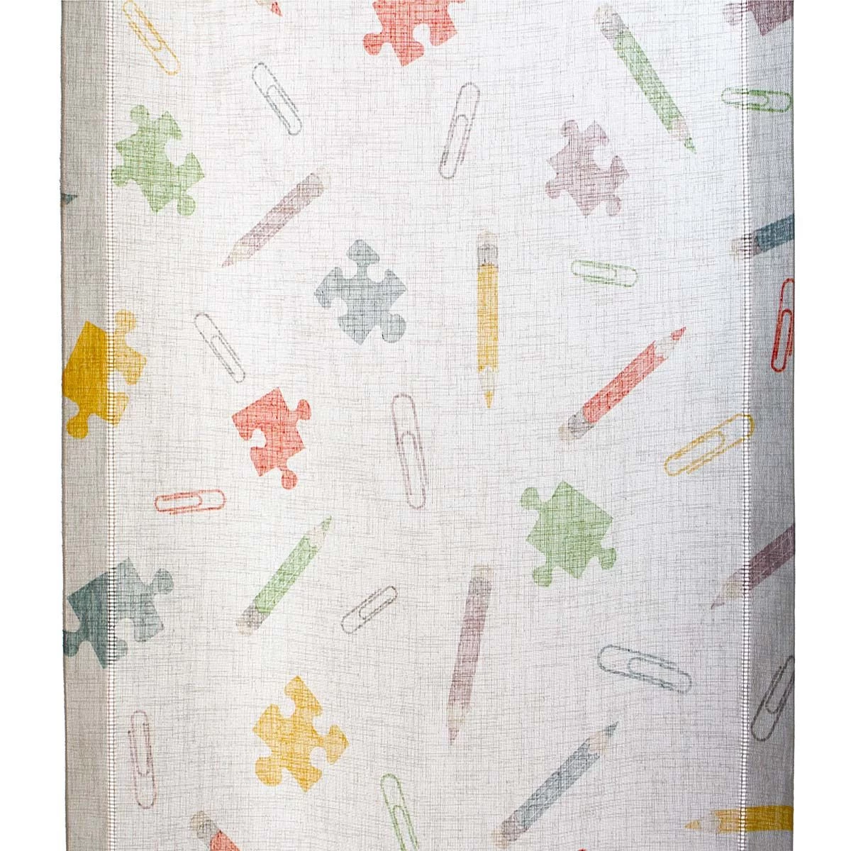 Tessuto Per Tendine Al Metro Puzzle Larghezza 60 Cm Z121 - immagine 3