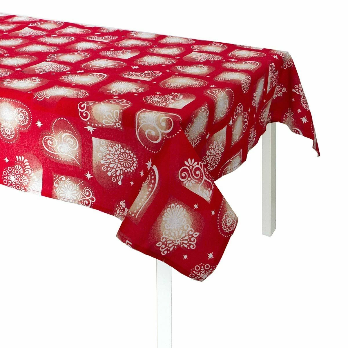 Tovaglia Natalizia Heart Con Cofanetto A Forma Di Cuore Z667