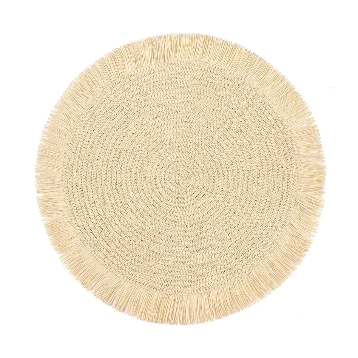 Tovaglietta All'americana Paper Con Frange Rotonda W937 - immagine 3