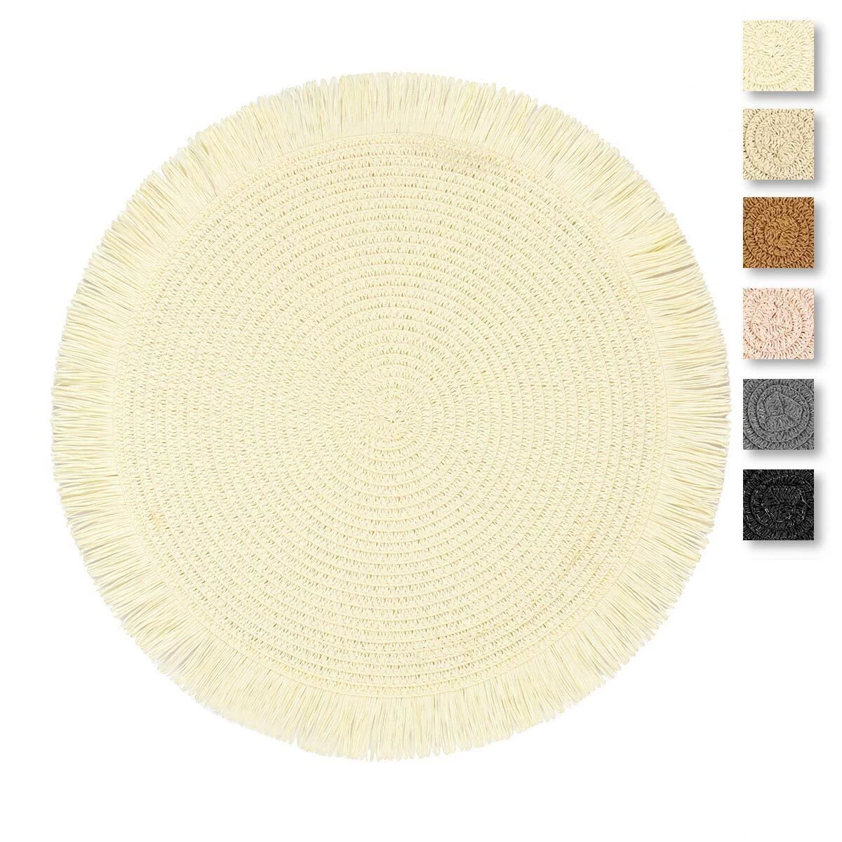 Tovaglietta All'americana Paper Con Frange Rotonda W937