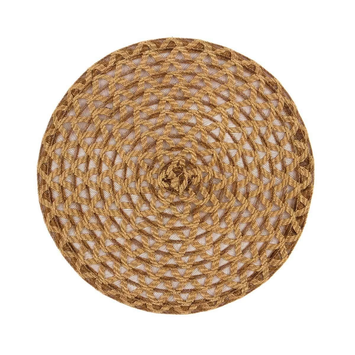 Tovaglietta All'americana Zig Zag In Juta Rotonda W936