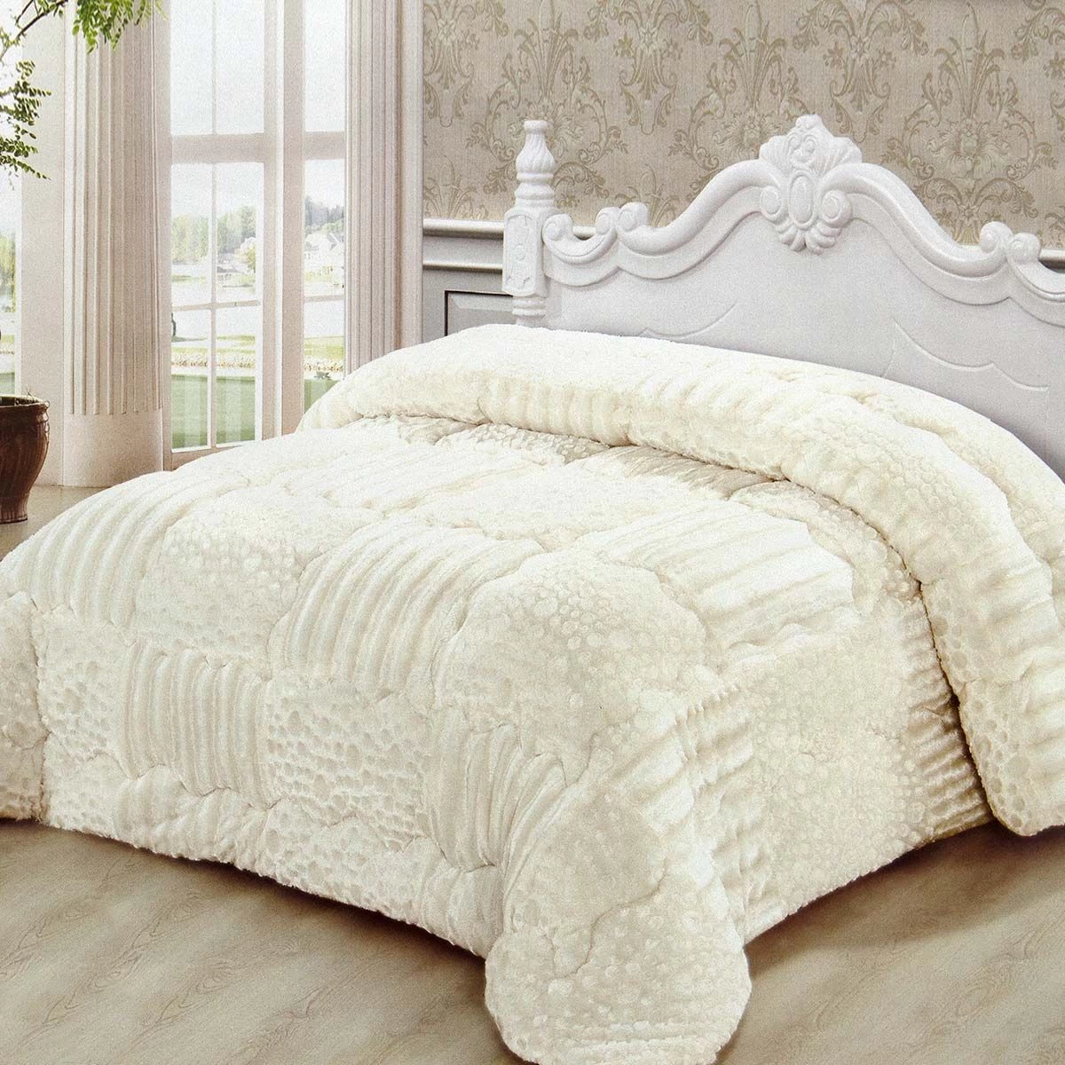 Trapunta Piumone Invernale Elegant In Ecopelliccia Per Letto Matrimoniale G847 - immagine 2