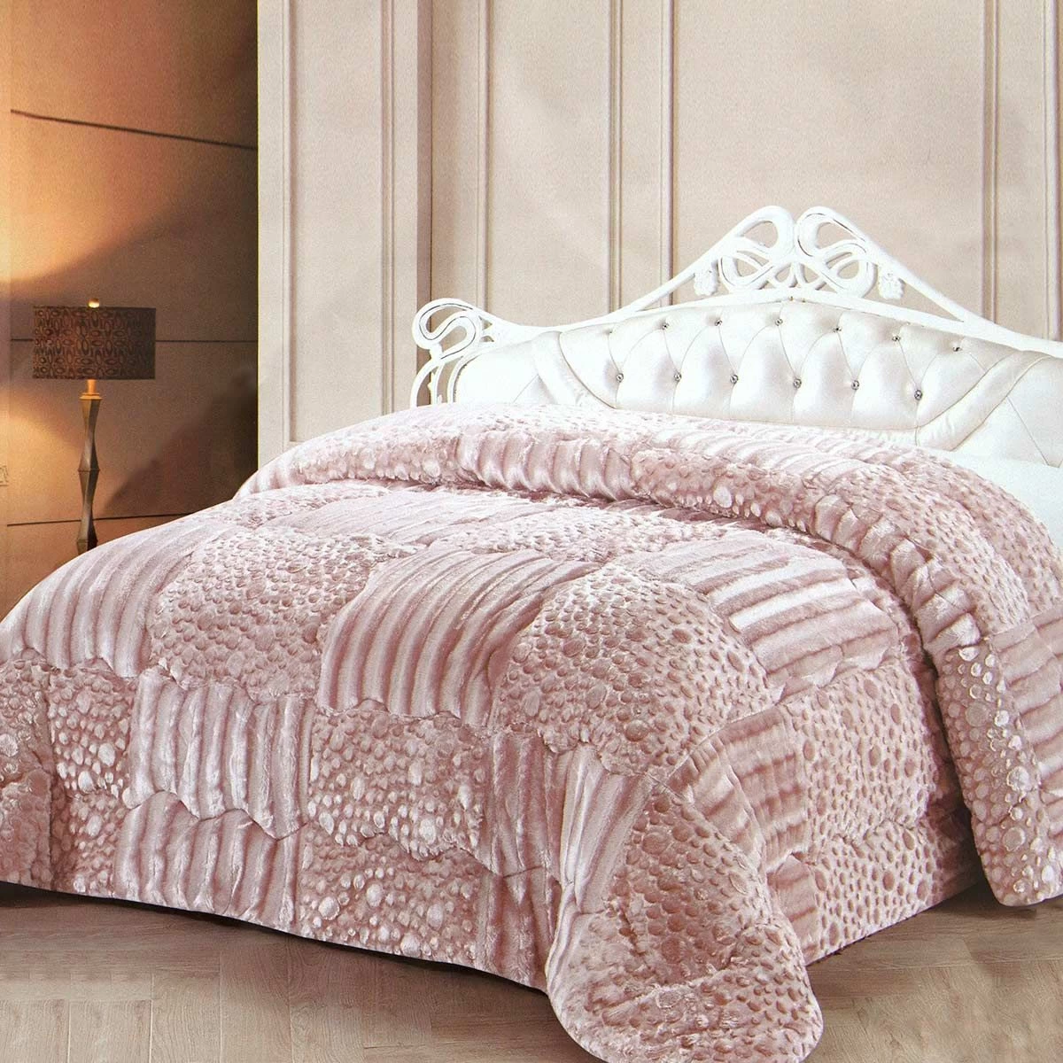 Trapunta Piumone Invernale Elegant In Ecopelliccia Per Letto Matrimoniale G847 - immagine 3