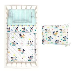 Copriletto Trapuntato Mickey Mouse Disney Caleffi Lettino Baby C/paracolpi K405