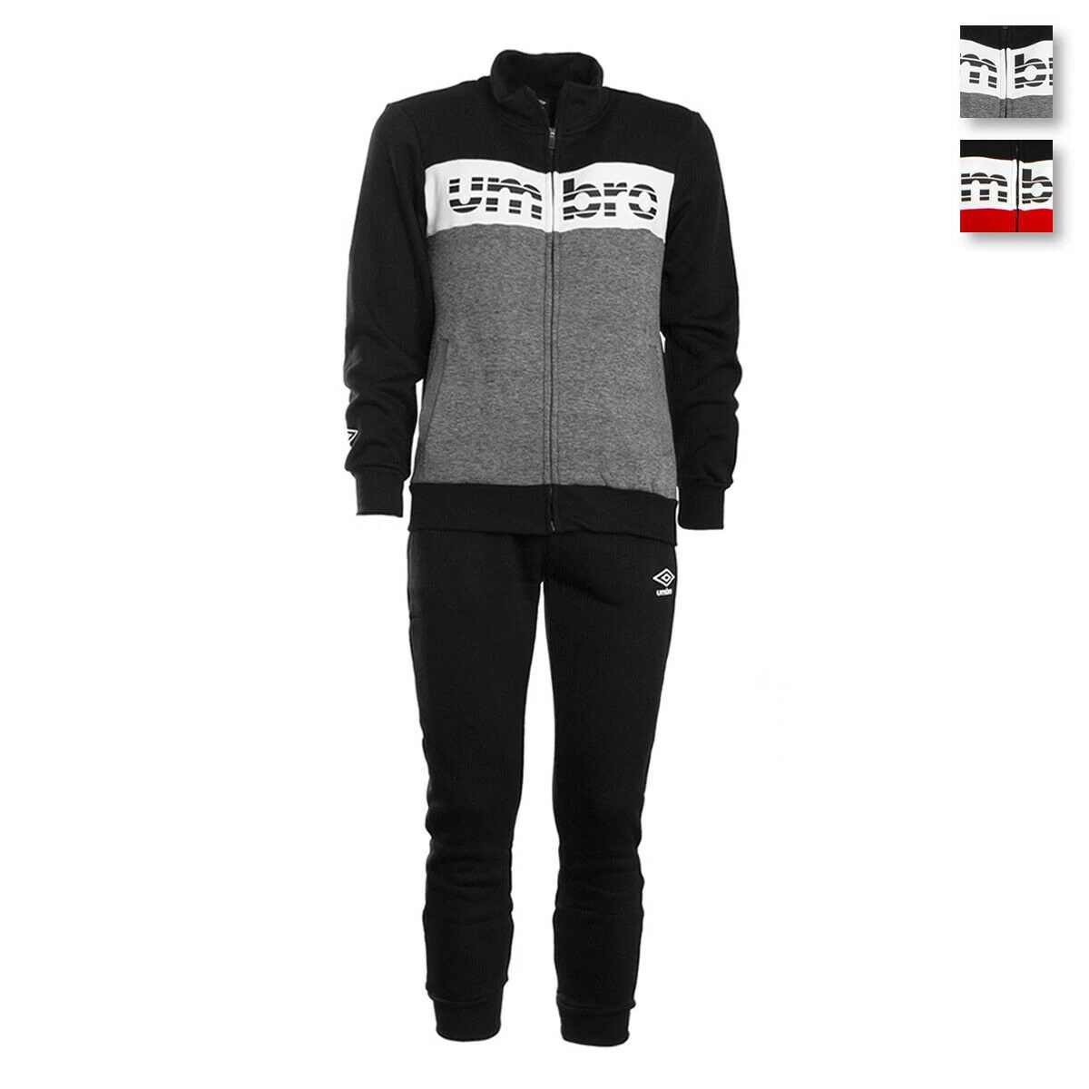 Pigiama Tuta Uomo Aperto Con Zip Umbro In Felpa UOS30075S W345